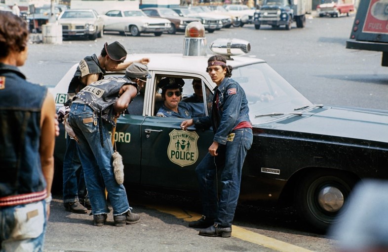 Members of the New York street gang Savage Skulls.