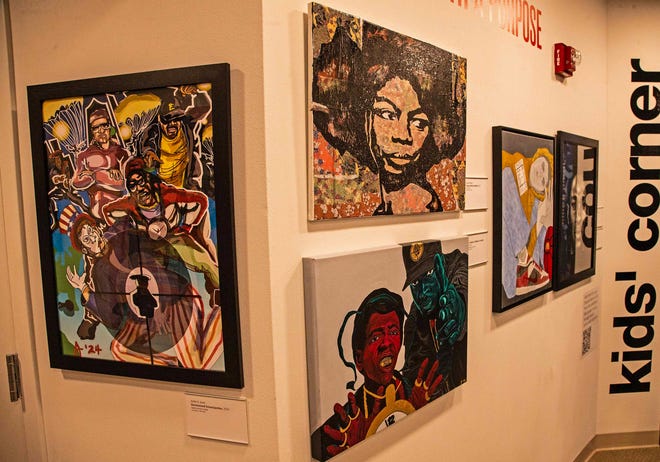 The artwork on exhibit is featured at the second Hip Hop Cultural Summit at the Delaware Art Museum in Wilmington, Saturday, Oct. 26, 2024.