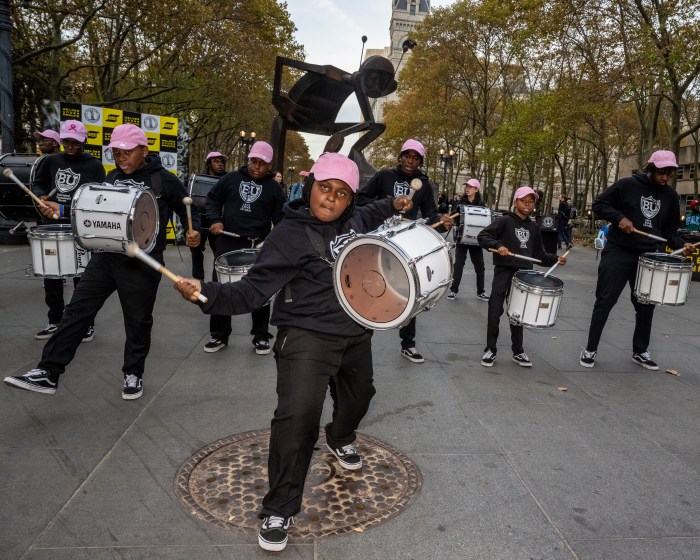 brooklyn united drumline rappin' max robot statue