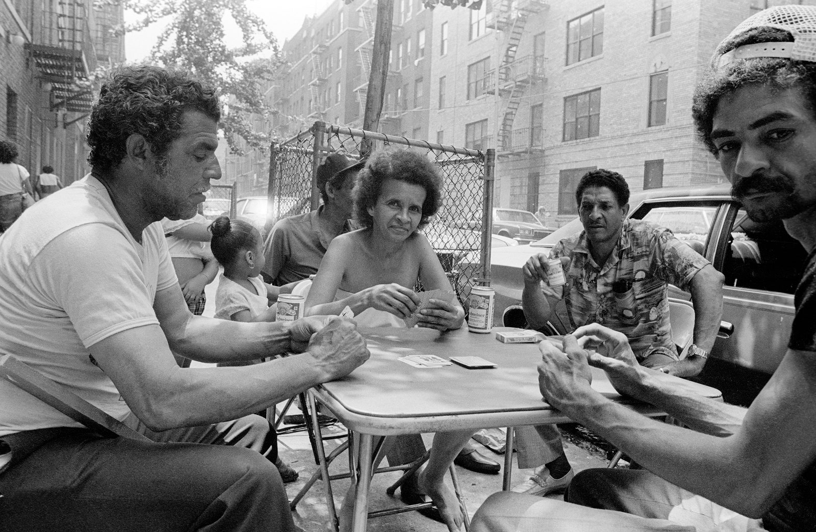 People playing dominoes.