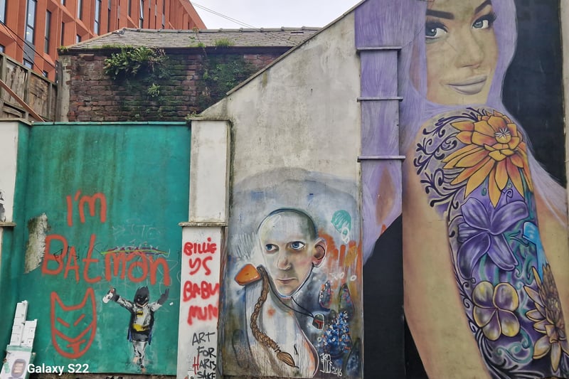 A trio of images to the rear of Topping Street, Blackpool