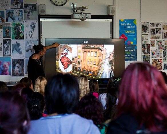 The town arts society worked with Stamford College on a street art project