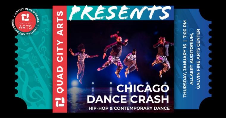 Chicago Dance Crash, a hip-hop and contemporary troupe, will perform at Galvin Fine Arts Center on January 16, 2025.