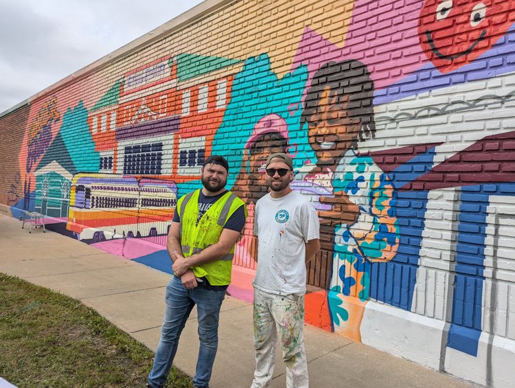 Mural artists Derek Brennan and Chad Fedorovich