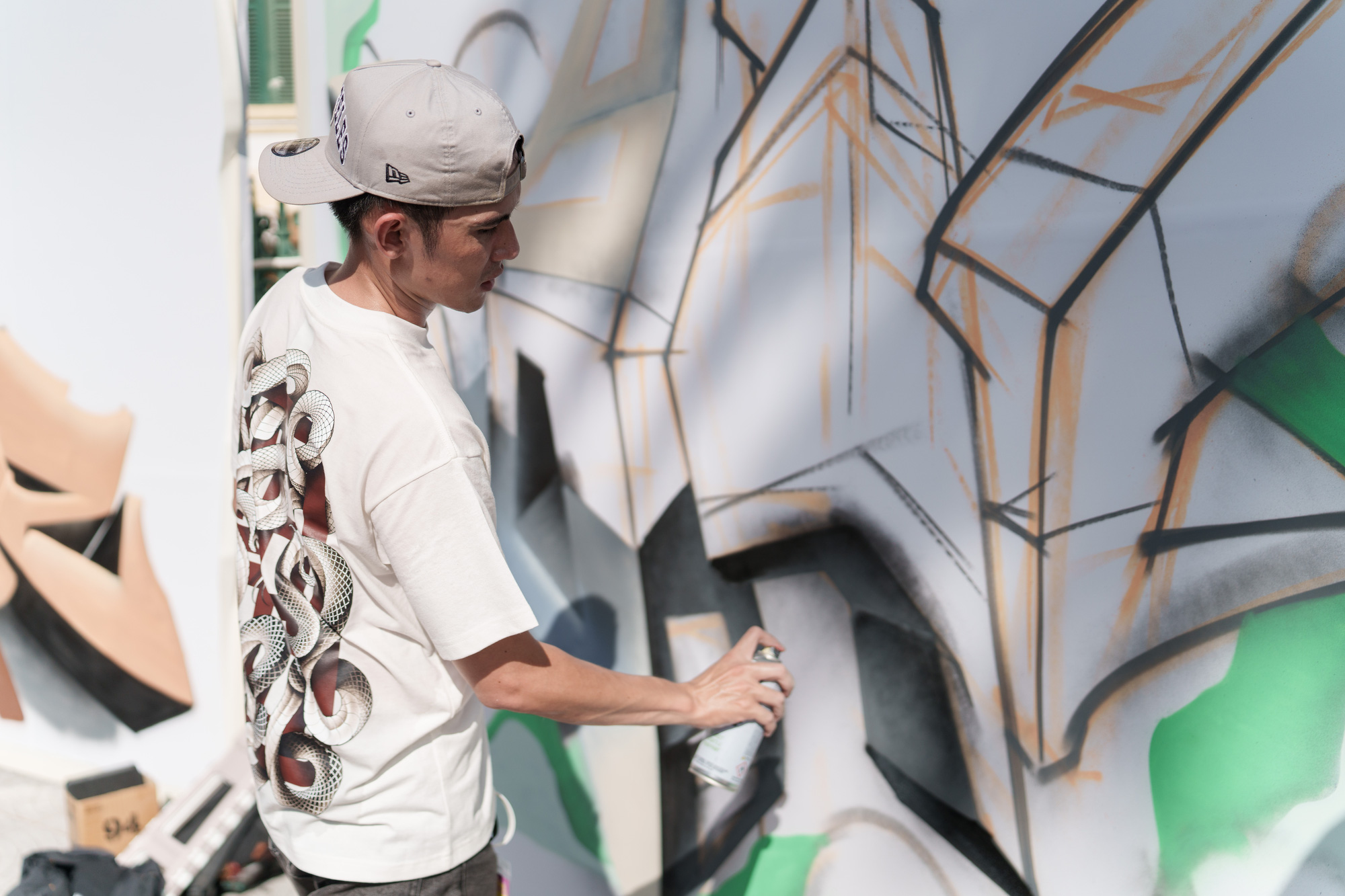 An artist competes at the Graffiti Championship as part of the Saigon Urban Street Fest by artLIVE 2024 near the Saigon Central Post Office in downtown Ho Chi Minh City, December 6, 2024. Photo: Supplied