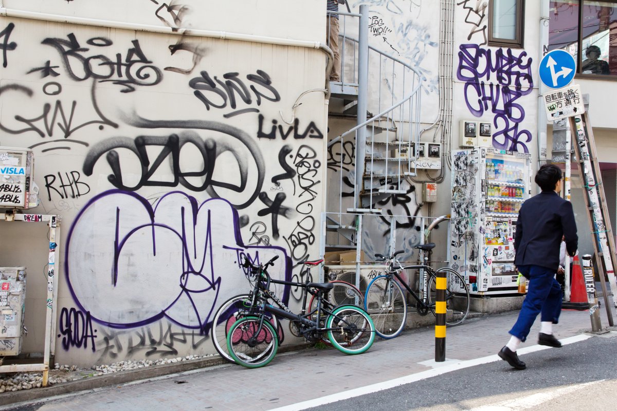 Graffiti art in Tokyo, Japan.