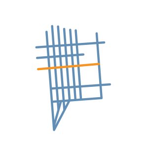 Mission Local logo, with blue and orange lines on the shape of the Mission District