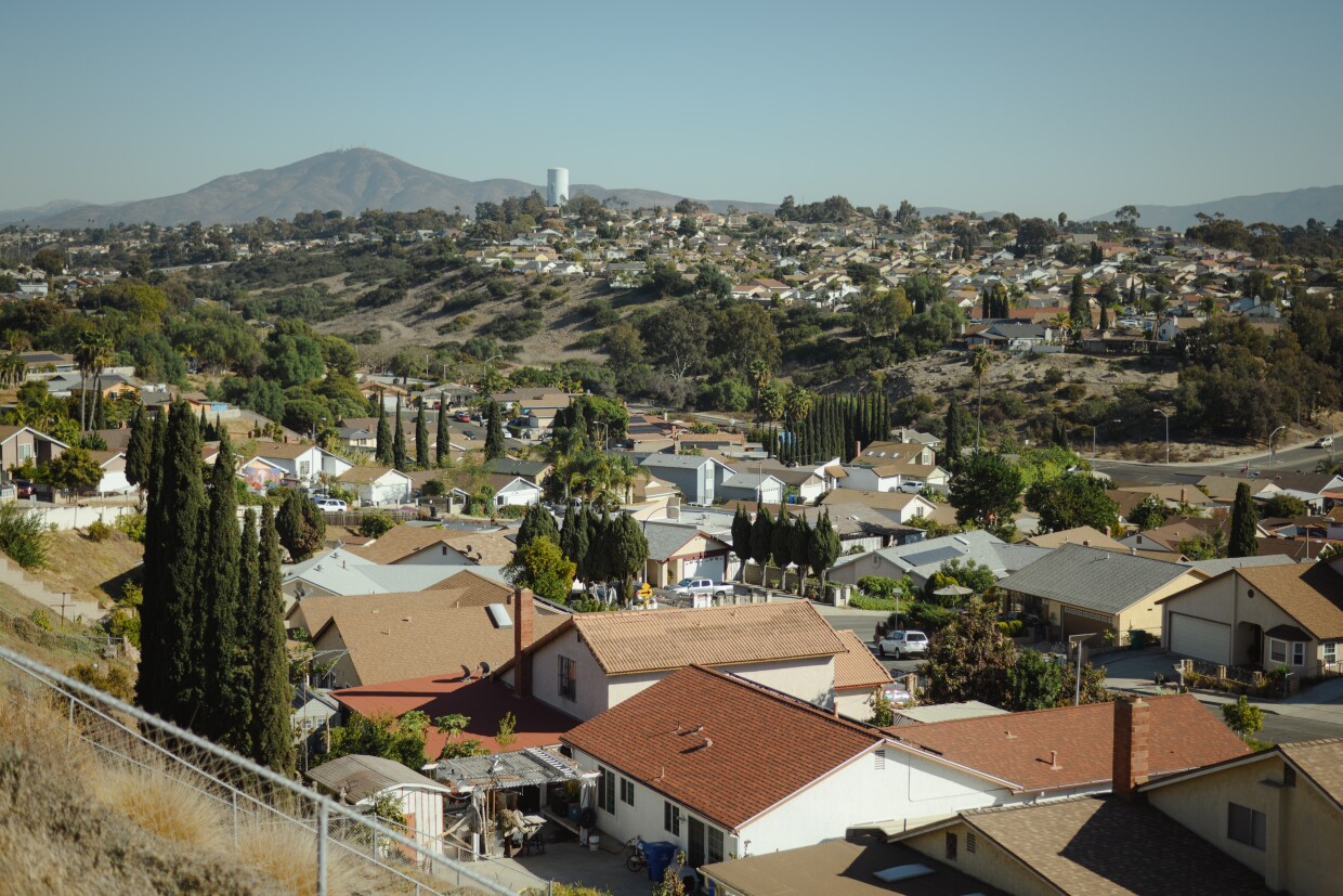 The view from along Division Street in the Paradise Hills neighborhood of San Diego, California on December 18, 2024.