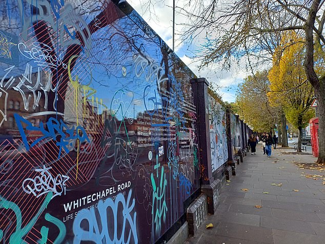 Historical displays are unsafe from the scrawlings that blight Whitechapel - a Tower Hamlets East End district which some residents say is 'cursed'