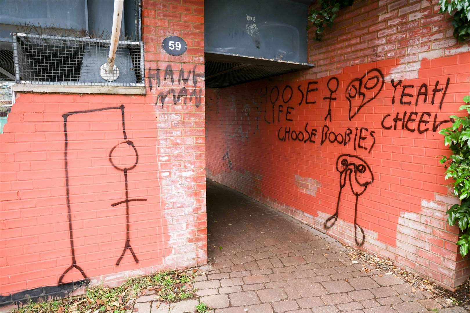 Graffiti has re-appeared under the New American Bridge in Newbury town centre