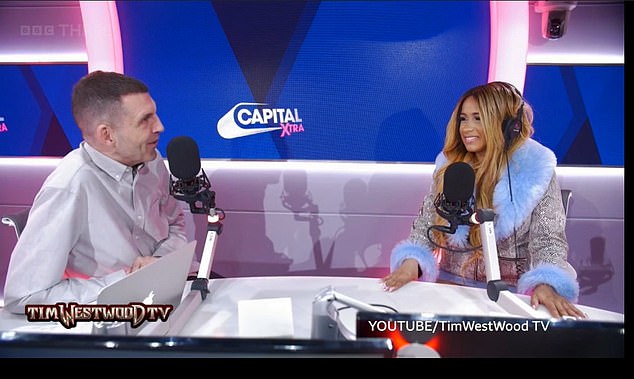 Mr Westwood interviewing US rapper Cardi B on Capital Xtra. He stepped down form his presenting role in April 2022