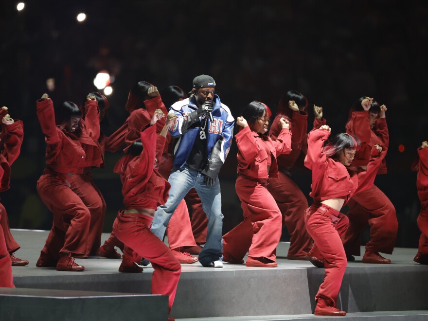 Kendrick Lamar performs for the Apple Music Super Bowl LIX Halftime Show