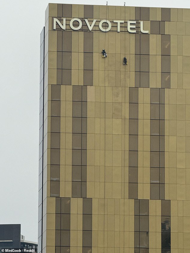 Workers set about clearing the vandalism with the Novotel getting the treatment on the weekend. It will cost more then $200,000