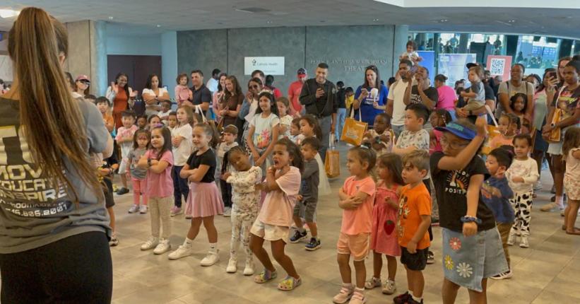 Kids had fun moving and grooving during a free hip hop dance class at Long Island Family Day.