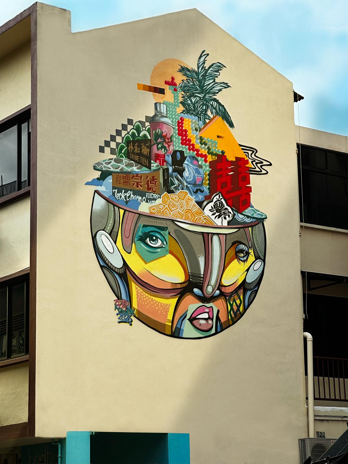 asoutdoor26 - Mural by the artist known as ZERO, (Zul Othman) titled Dekat di mata, Jauh di hati, is located at 290A Joo Chiat Road. PHOTO: LASALLE COLLEGE OF THE ARTS