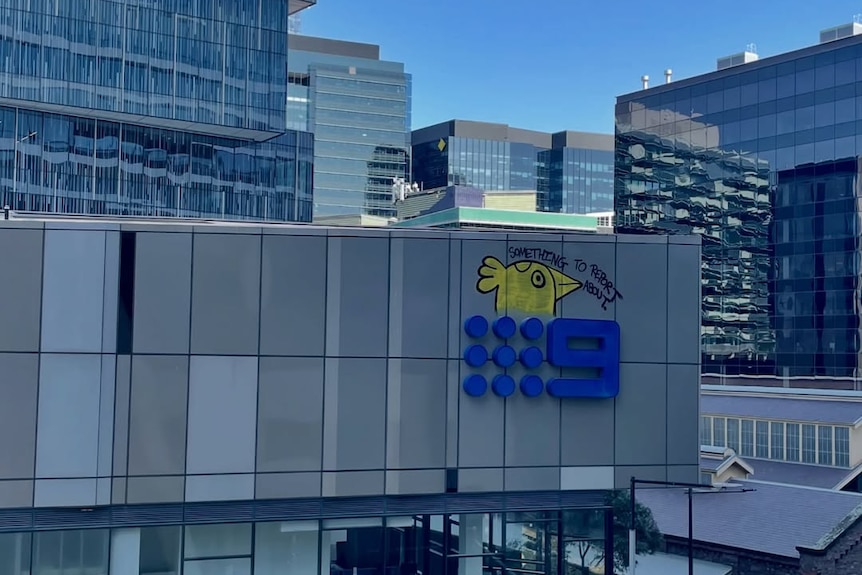 'Pam the Bird' graffiti appears at Channel Nine's Docklands headquarters