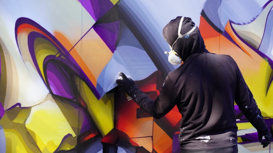 Large-scale murals and live painting. Credit: Michael C Hunter