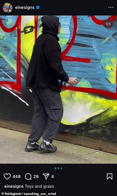An anonymous Instagram account titled @speaking_our_mind has been documenting the vandalised artworks, and reporting on the 'dangerous and abusive people within our community'. The first post features a now-deleted video from Ben's Instagram account, which shows a video of a hooded man - understood to be himself - spraying his tag over Snub23's mural in Southend