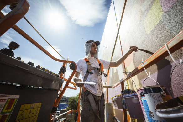 The artists, including Spain’s Manuel Guiro, have been busy this week finishing their murals.