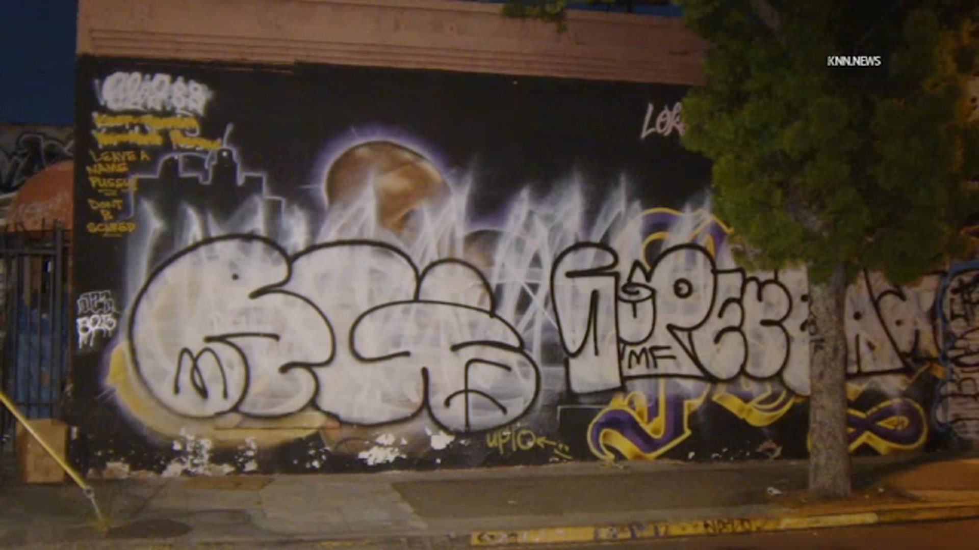 Mural honoring Lakers great Kobe Bryant, daughter Gigi vandalized in downtown LA