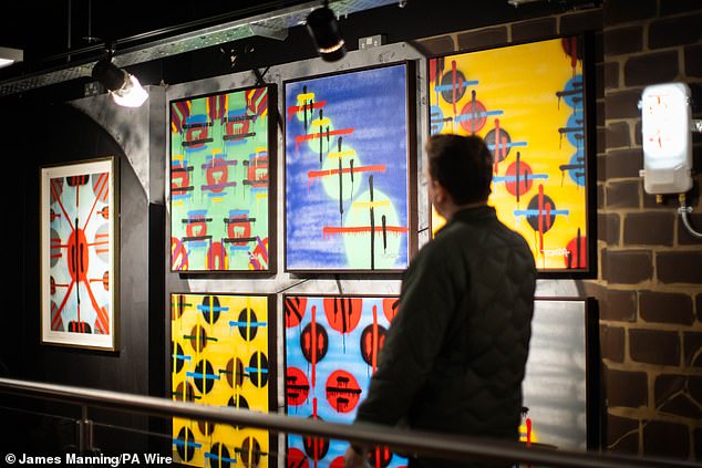 The exhibition called the Long Dark Tunnel was closed on Thursday after graffiti stating 'f*** the King' appeared