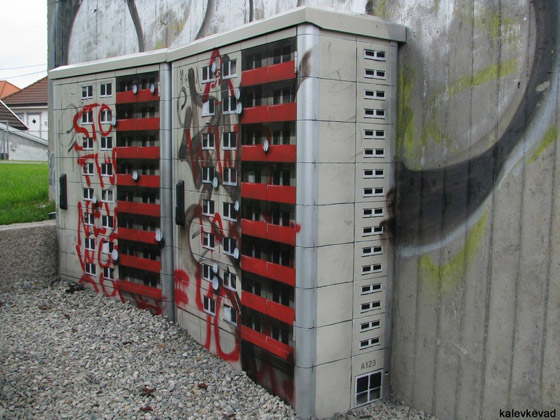 Evol - Street Art - Edifici in miniatura