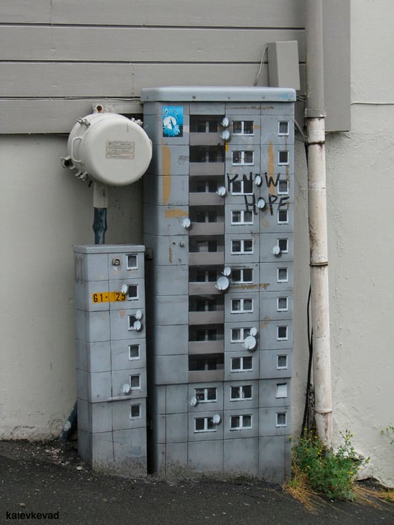 Evol - Street Art - Edifici in miniatura