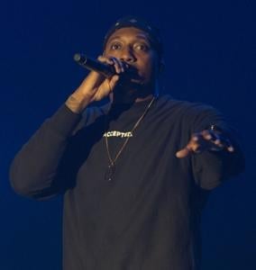 Lecrae, live at Marine Corp. Air Station Iwakuni, Japan, Jan 9, 2018 | courtesy of Lance Cpl. Muriah King | Creative Commons