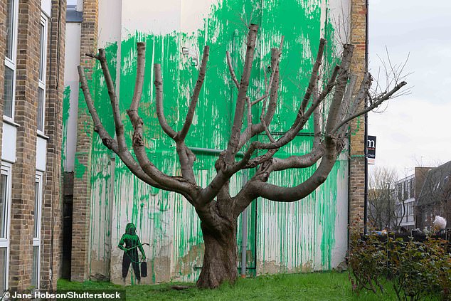A new Banksy mural appeared on a wall in Hornsey Road, Finsbury Park last March