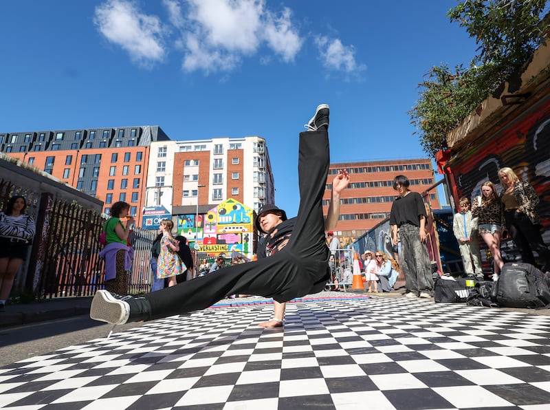 Hit the North Street Art Festival finishes off with a block party featuring 60 local and international artists painting various murals around the Kent Street area in Belfast City Centre PICTURE: MAL MCCANN
