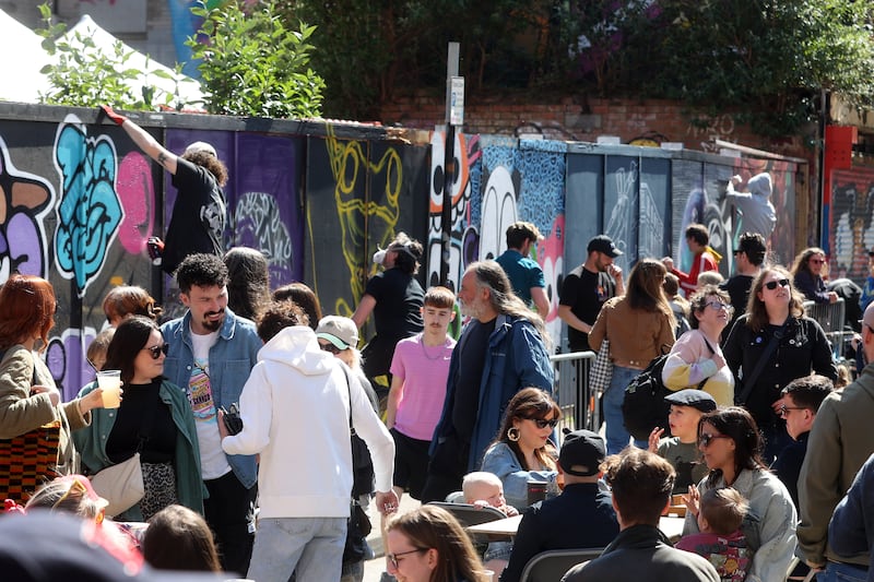 Hit the North Street Art Festival finishes off with a block party featuring 60 local and international artists painting various murals around the Kent Street area in Belfast City Centre PICTURE: MAL MCCANN