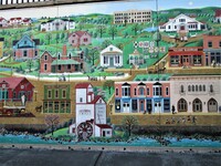 This untitled mural greets passengers at the light-rail station in Littleton, Colorado. Photo courtesy of Victor Block.