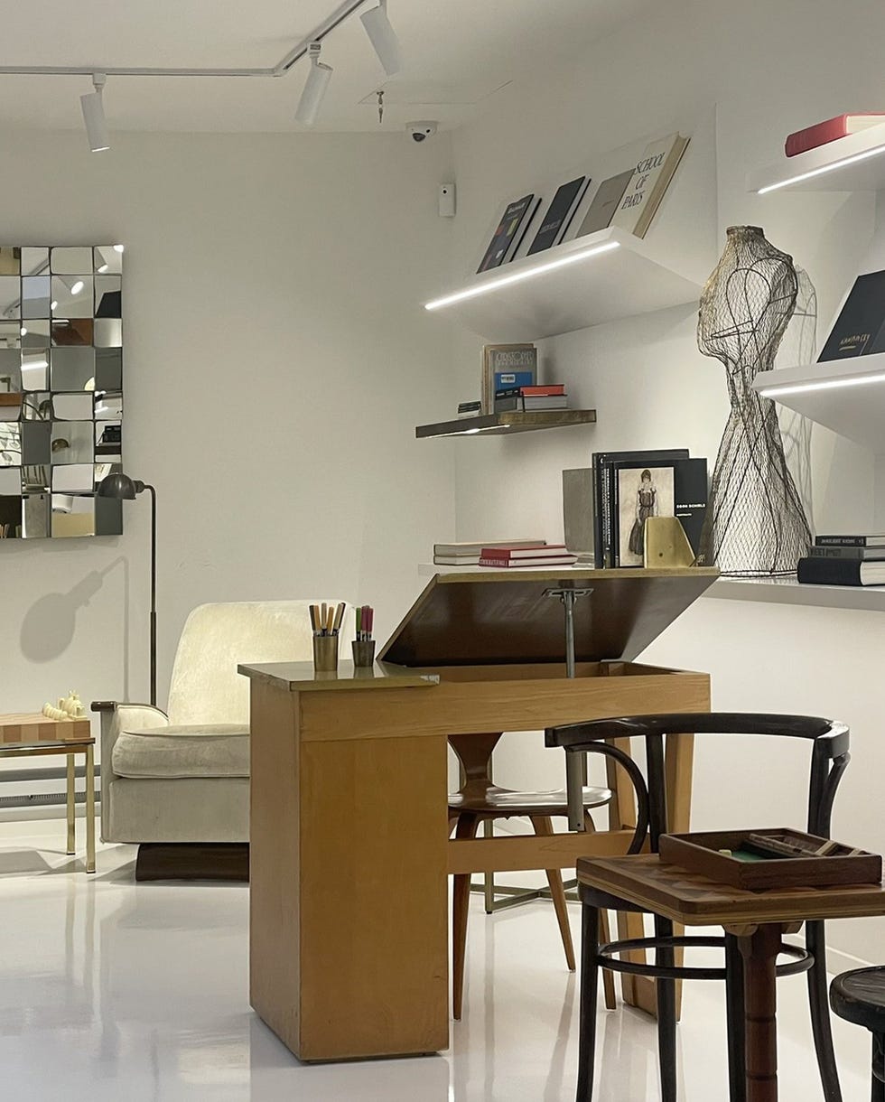 modern workspace with seating area and artistic elements